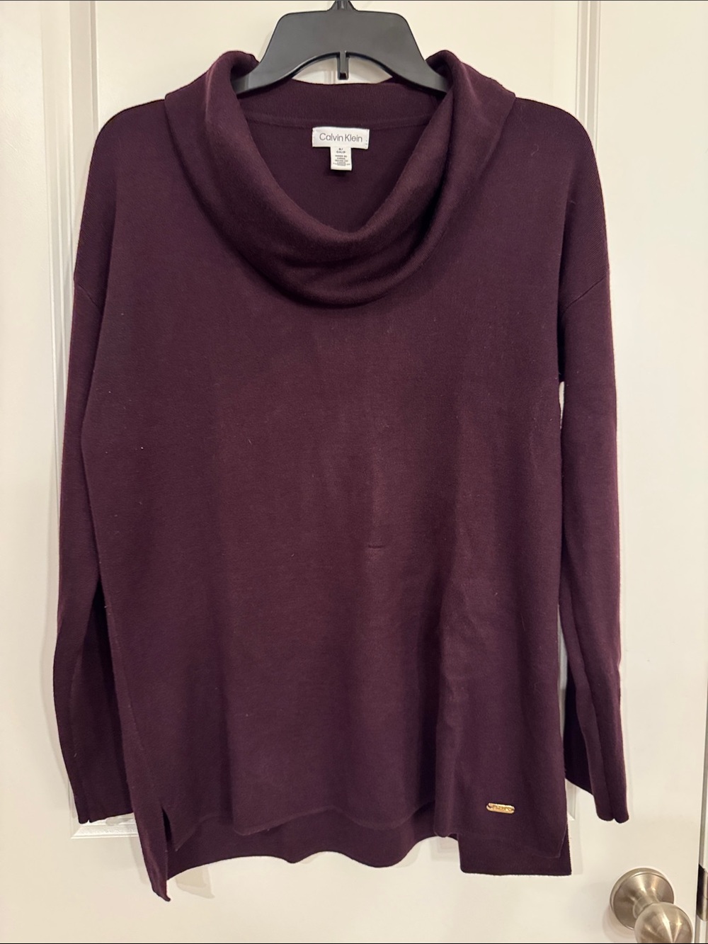 Calvin Klein Women's Deep Plum Cowl Neck Sweater
